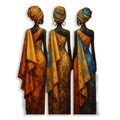 Üç Afrikalı Kadın (Desenli) Metal Tablo