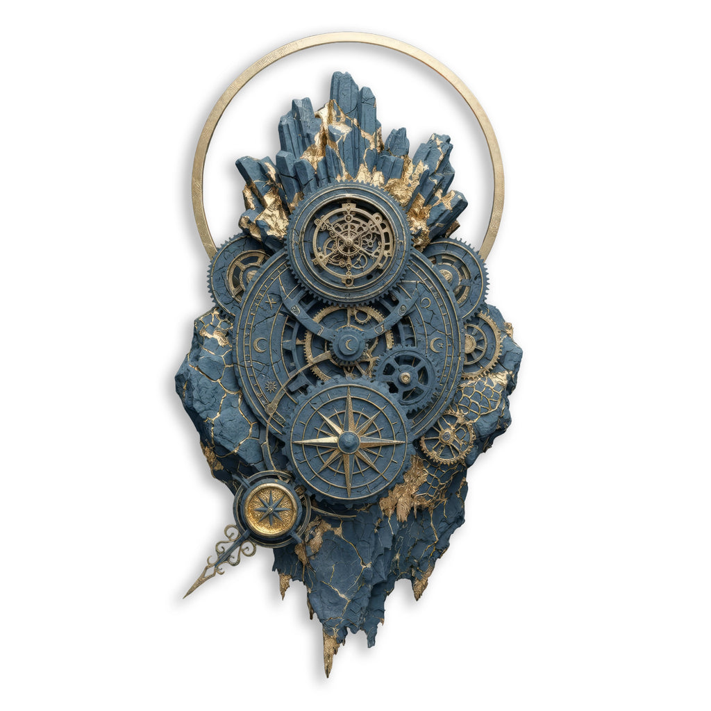 Steampunk Dişli Saat Metal Tablo