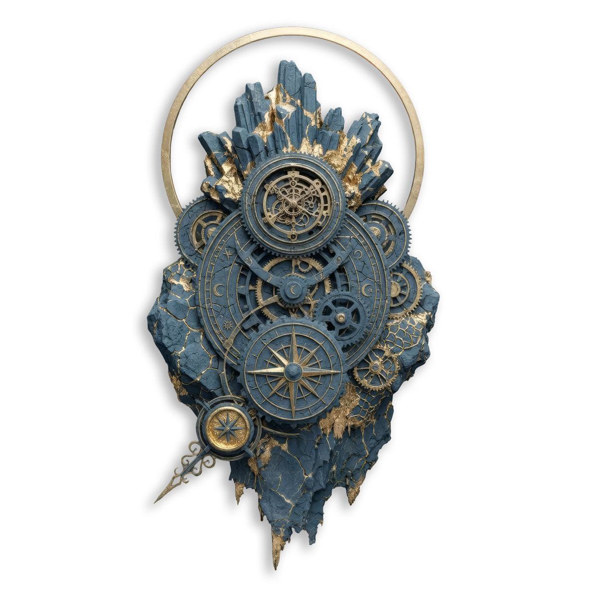 Steampunk Dişli Saat Metal Tablo
