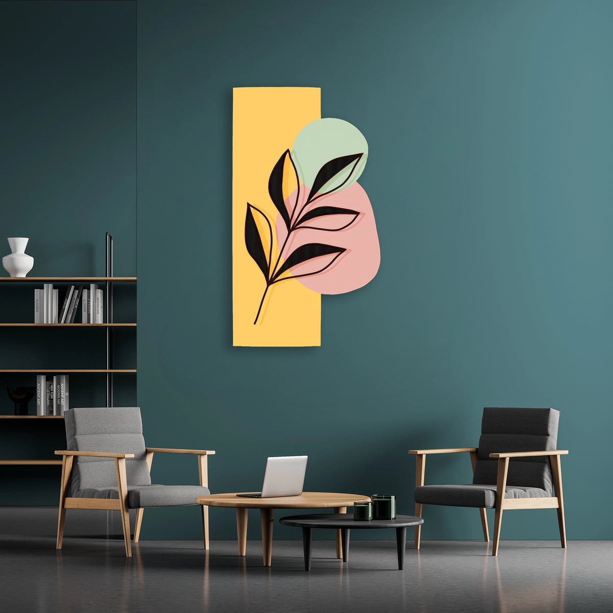 Minimalist Yaprak Metal Tablo