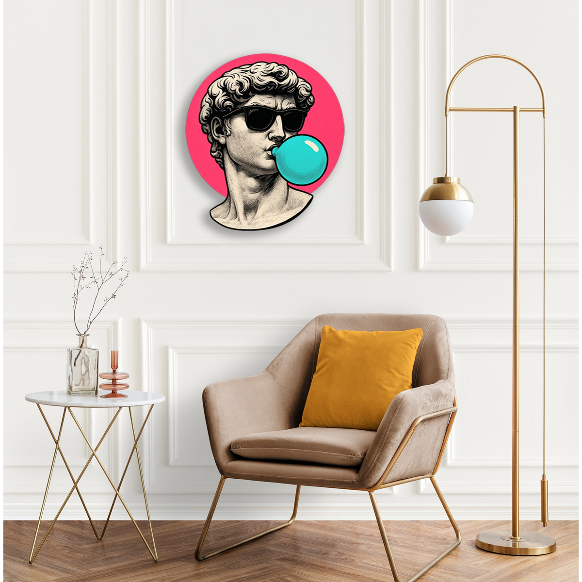 Güneş Gözlüklü David – Sakız (Pop Art) Metal Tablo