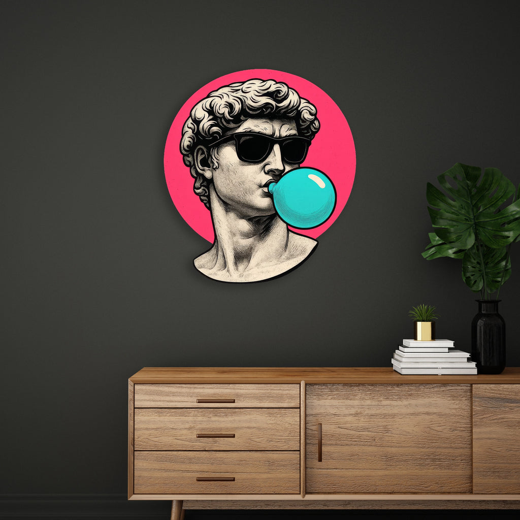 Güneş Gözlüklü David – Sakız (Pop Art) Metal Tablo