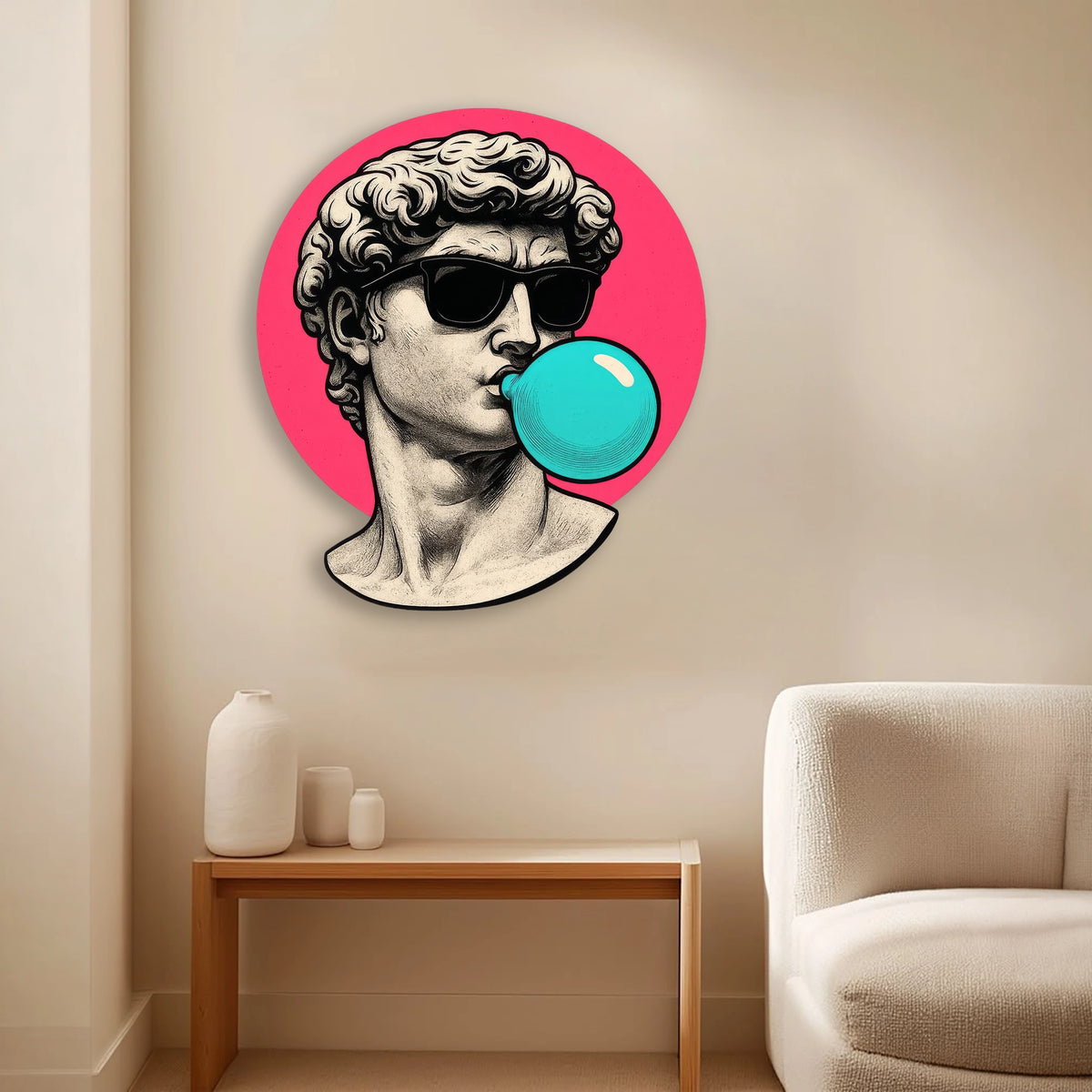 Güneş Gözlüklü David – Sakız (Pop Art) Metal Tablo