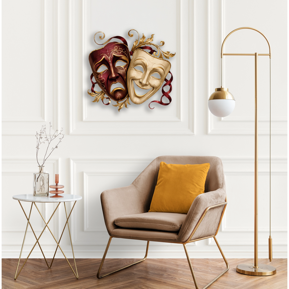 Komedi & Trajedi Maskeleri Metal Tablo