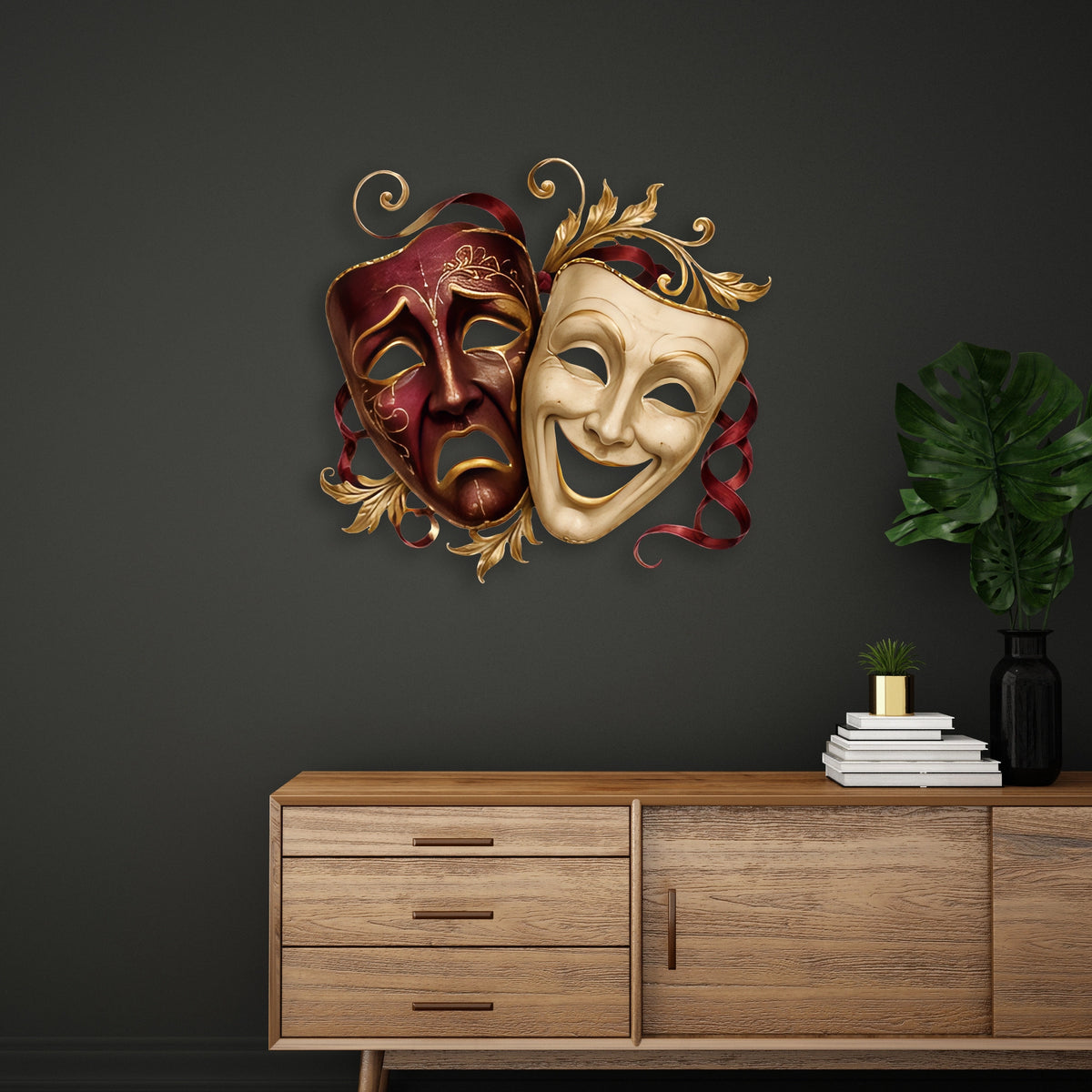 Komedi & Trajedi Maskeleri Metal Tablo