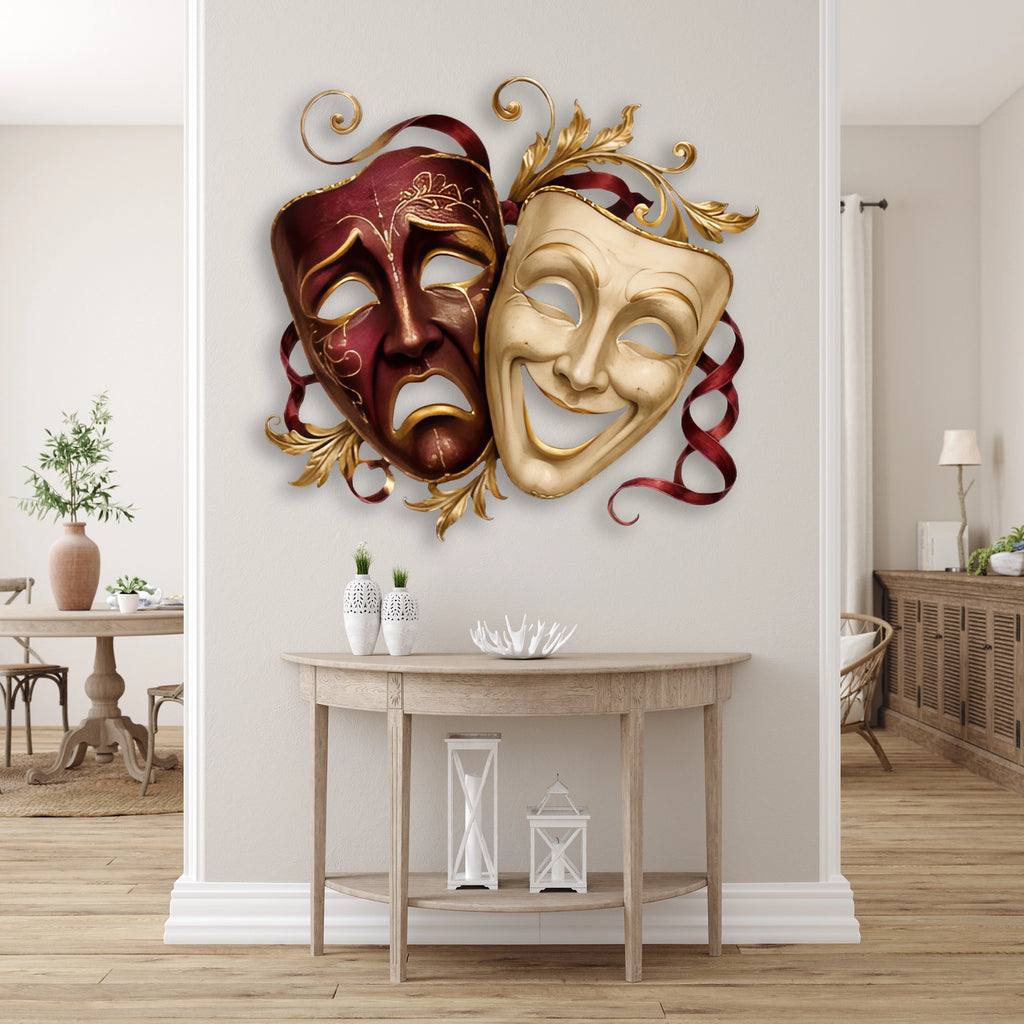 Komedi & Trajedi Maskeleri Metal Tablo