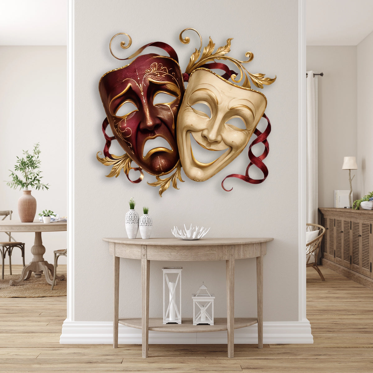 Komedi & Trajedi Maskeleri Metal Tablo