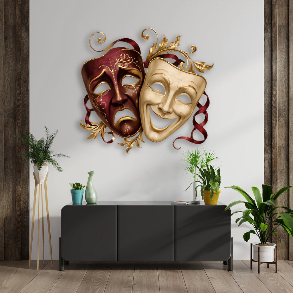 Komedi & Trajedi Maskeleri Metal Tablo