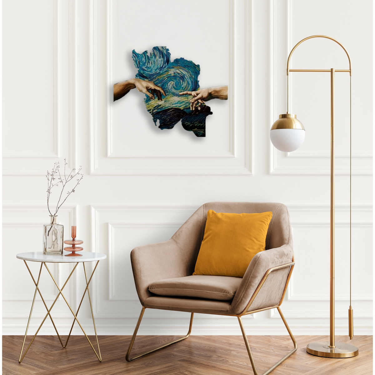 Yaratılış & Yıldızlı Gece Metal Tablo