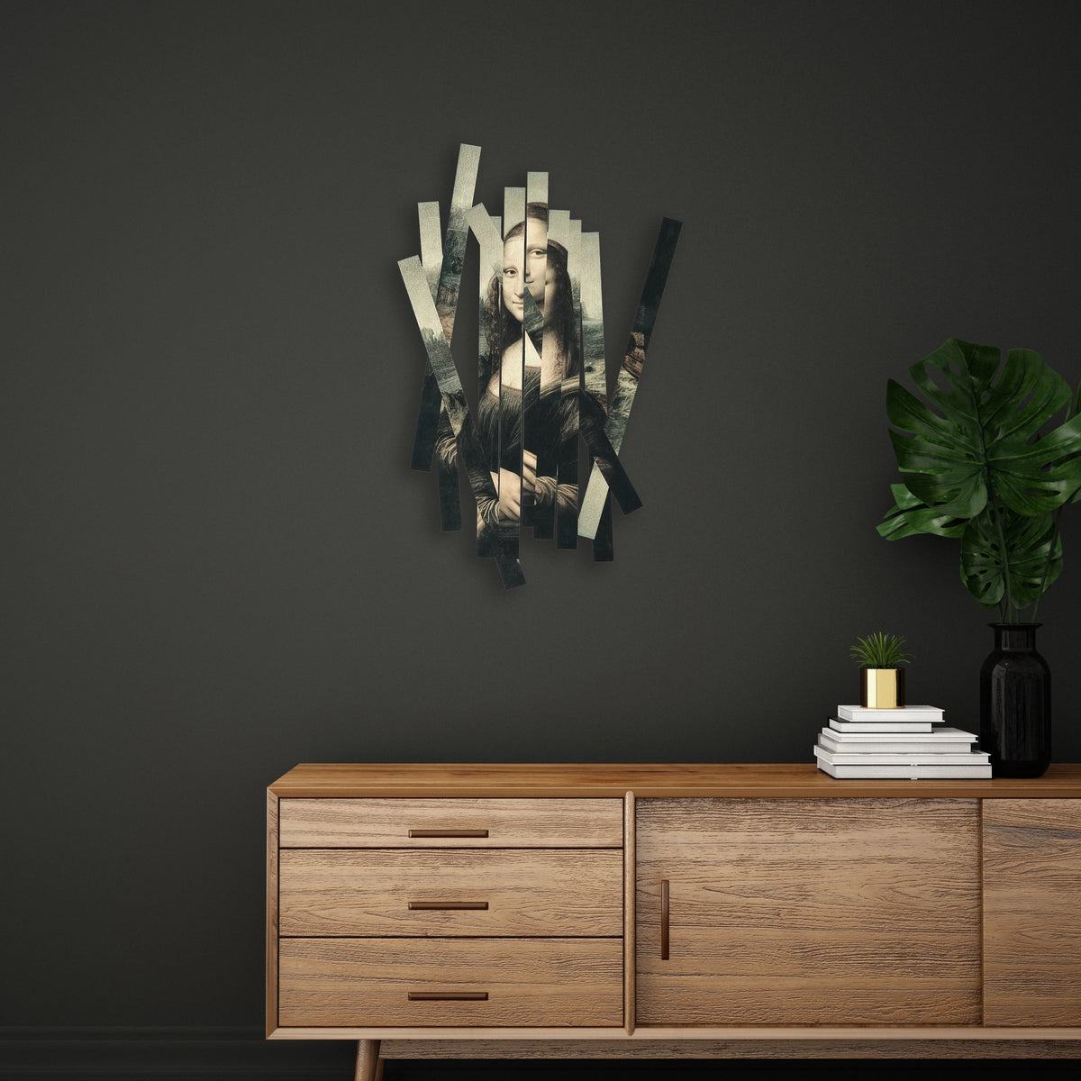 Dilimli Mona Lisa Metal Tablo