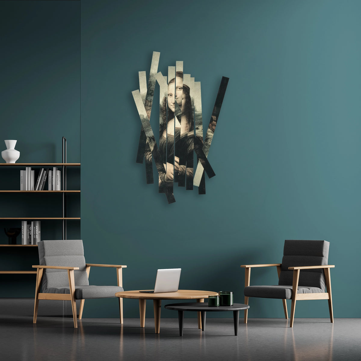 Dilimli Mona Lisa Metal Tablo