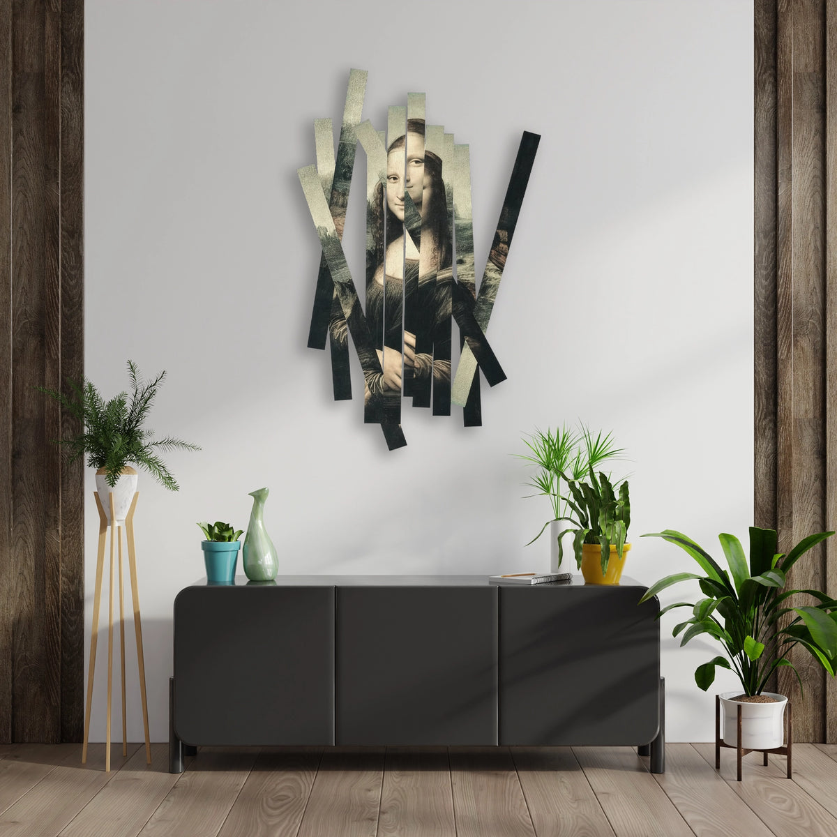 Dilimli Mona Lisa Metal Tablo