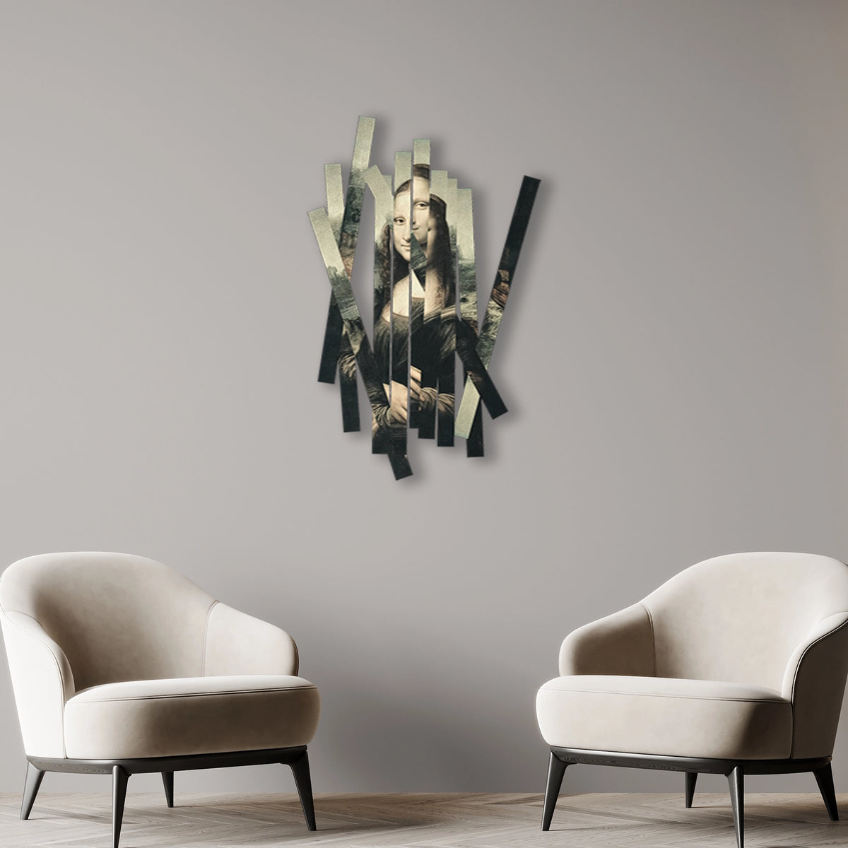 Dilimli Mona Lisa Metal Tablo