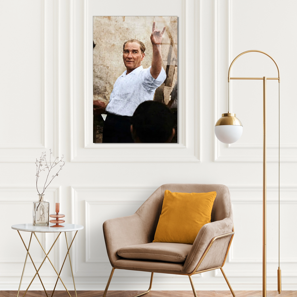 ATATÜRK HALKA SESLENİŞ - CAM TABLO - DEG0578