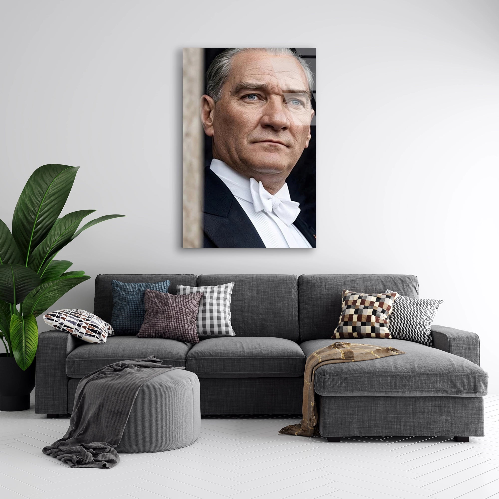 ATATÜRK FRAK PORTRE - CAM TABLO - DEG0577