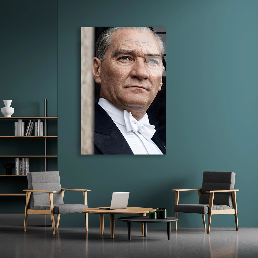 ATATÜRK FRAK PORTRE - CAM TABLO - DEG0577