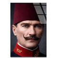 ATATÜRK FESLİ GENÇ SUBAY - CAM TABLO - DEG0581