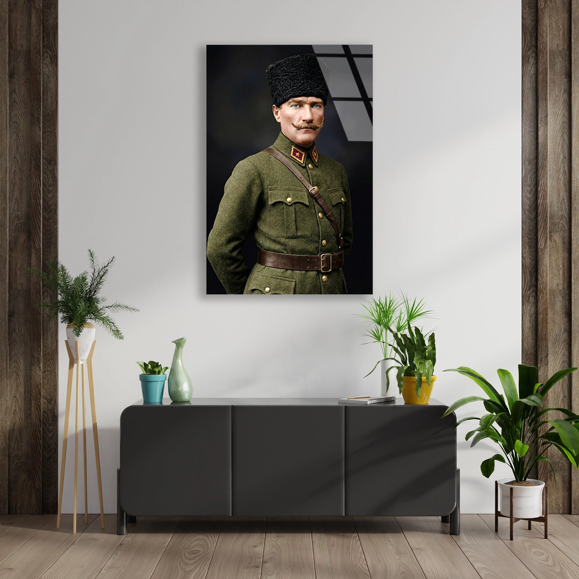 ATATÜRK KALPAKLI KOMUTAN - CAM TABLO - DEG0582