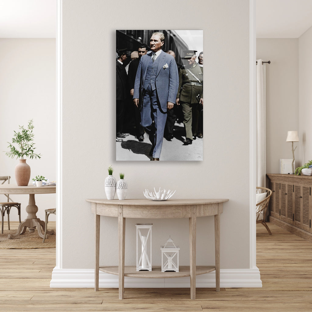ATATÜRK MAVİ TAKIM ELBİSE - CAM TABLO - DEG0588