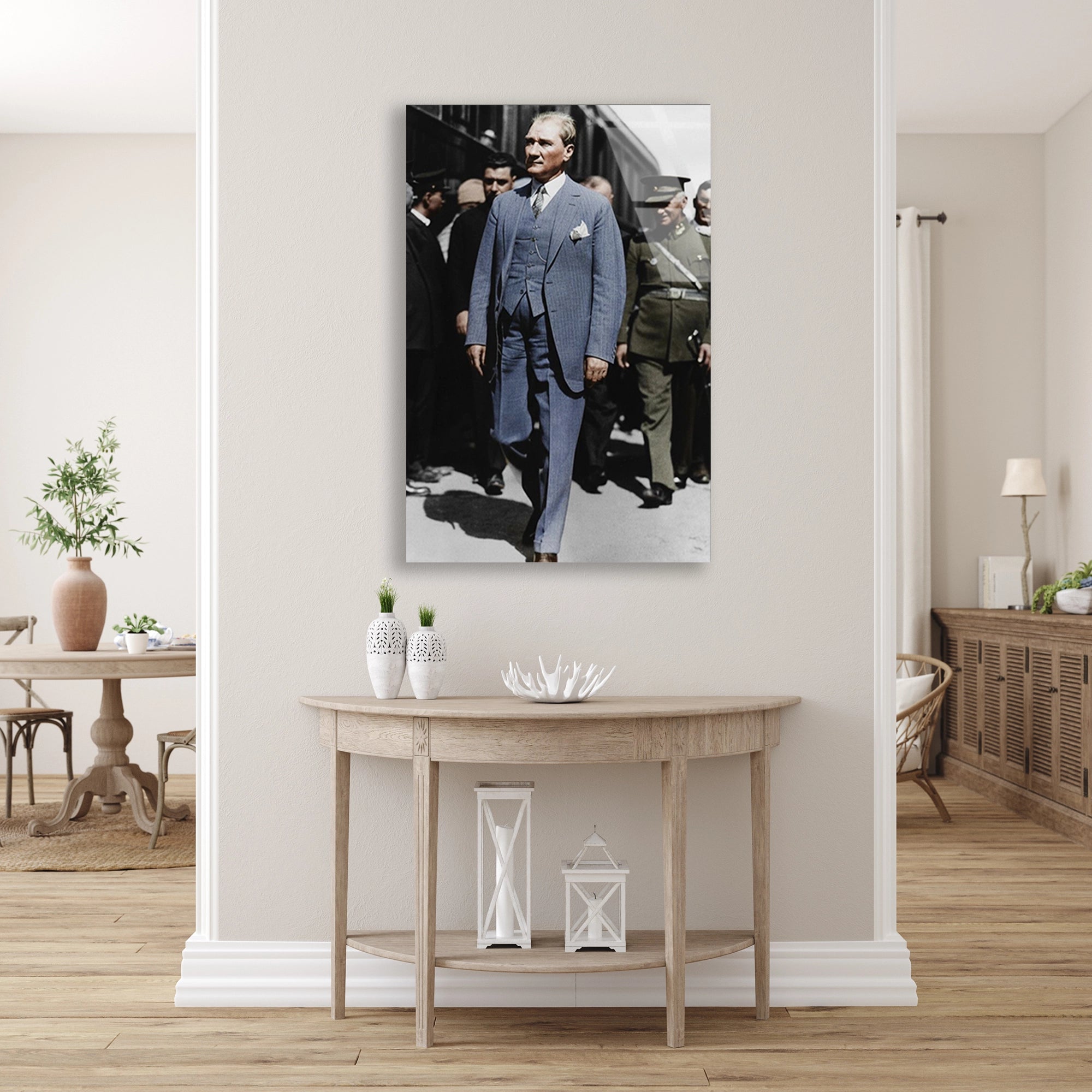 ATATÜRK MAVİ TAKIM ELBİSE - CAM TABLO - DEG0588