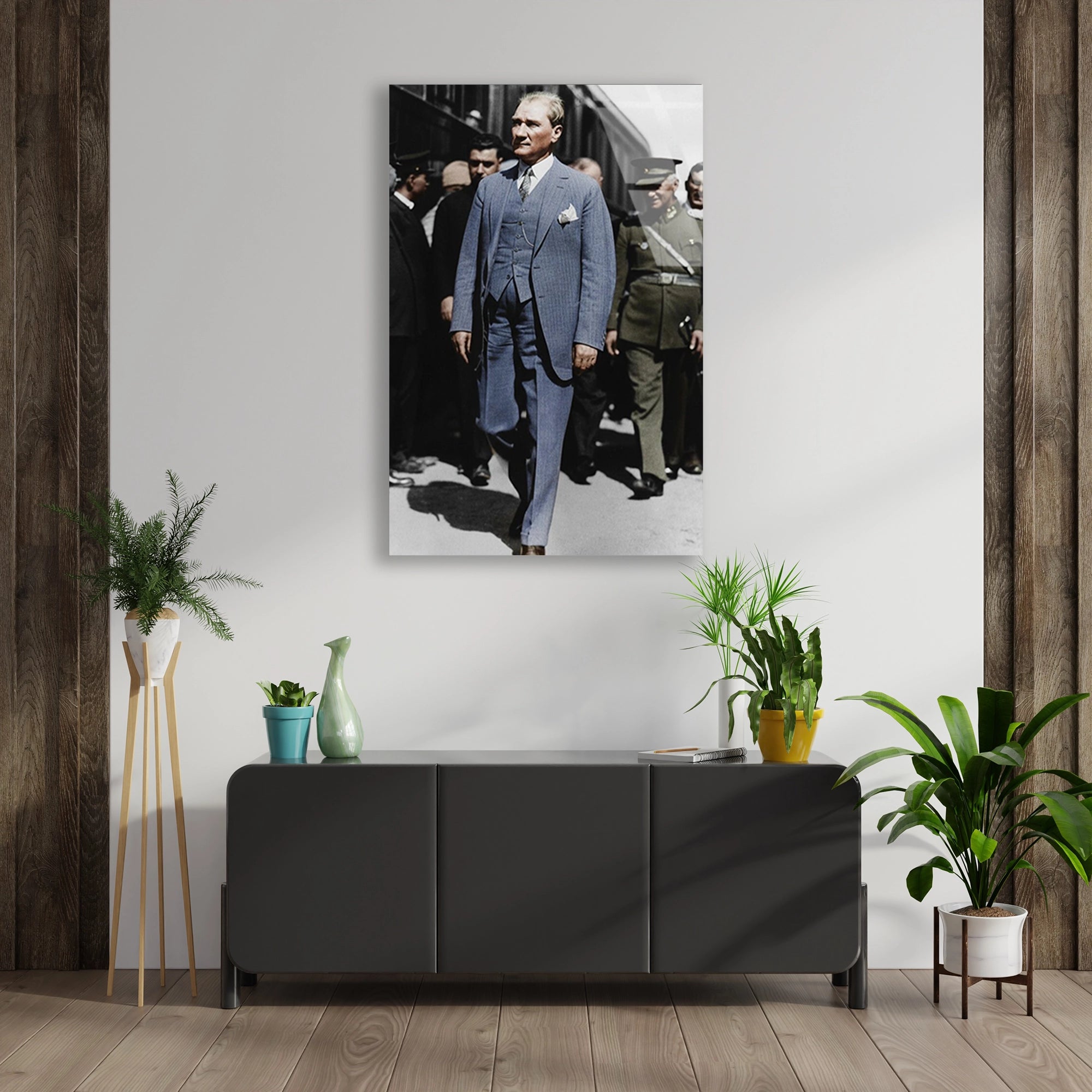 ATATÜRK MAVİ TAKIM ELBİSE - CAM TABLO - DEG0588