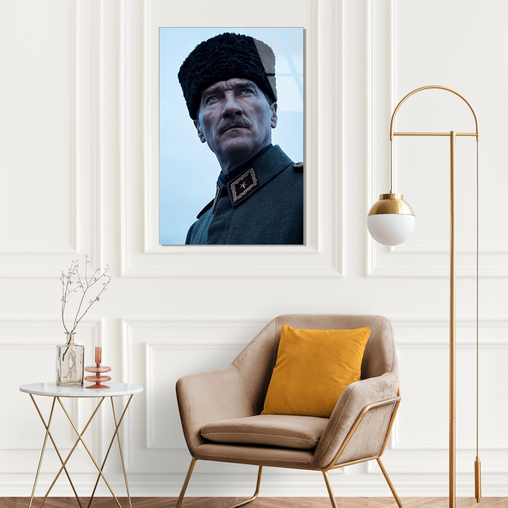 ATATÜRK BAŞKOMUTAN PORTRE - CAM TABLO - DEG0589