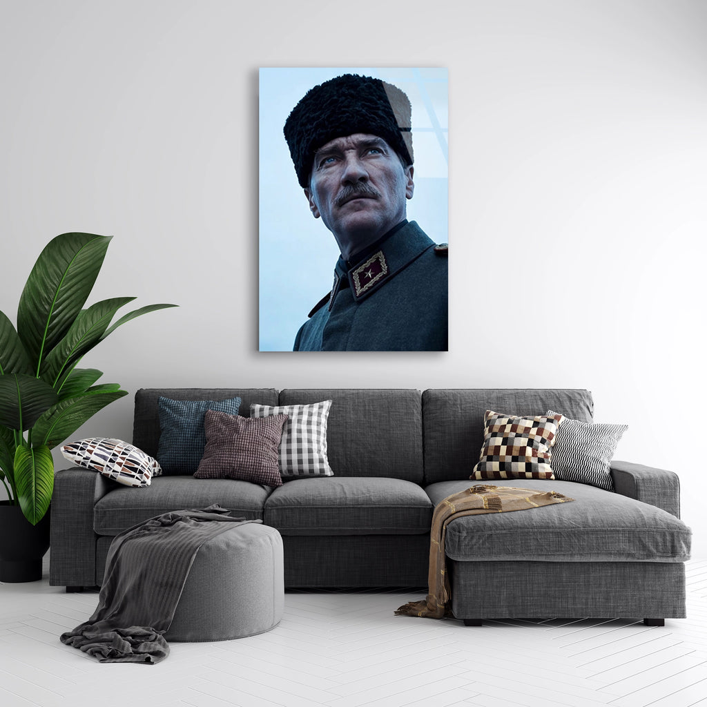 ATATÜRK BAŞKOMUTAN PORTRE - CAM TABLO - DEG0589