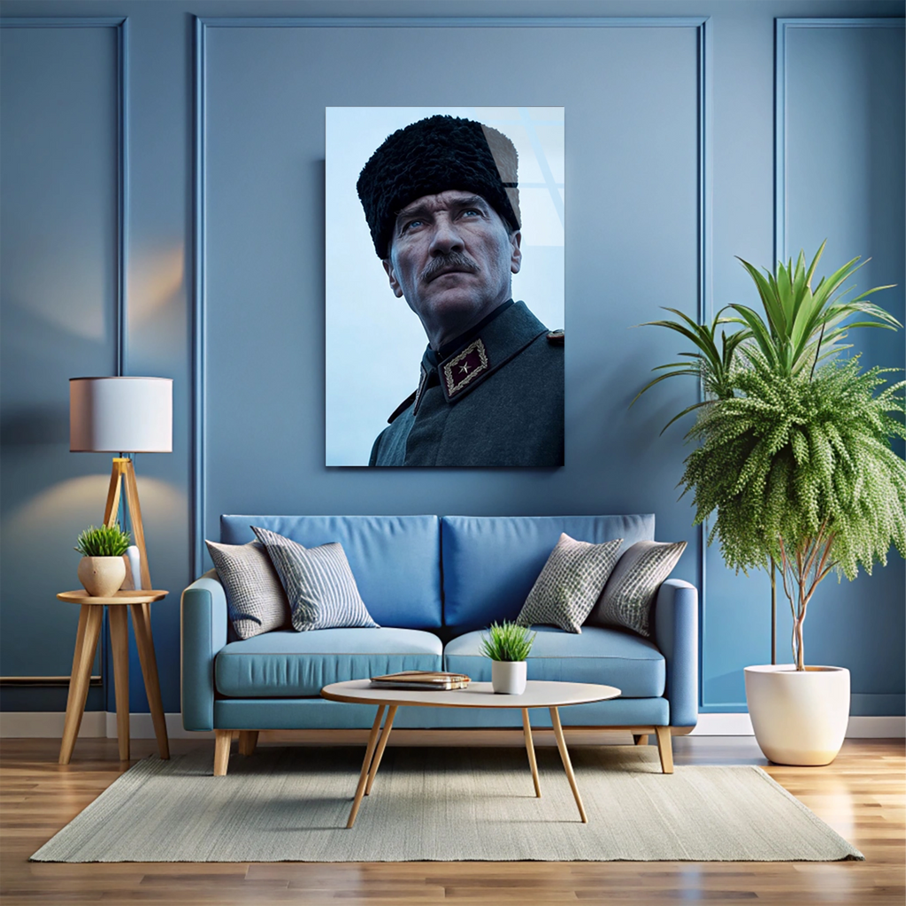 ATATÜRK BAŞKOMUTAN PORTRE - CAM TABLO - DEG0589