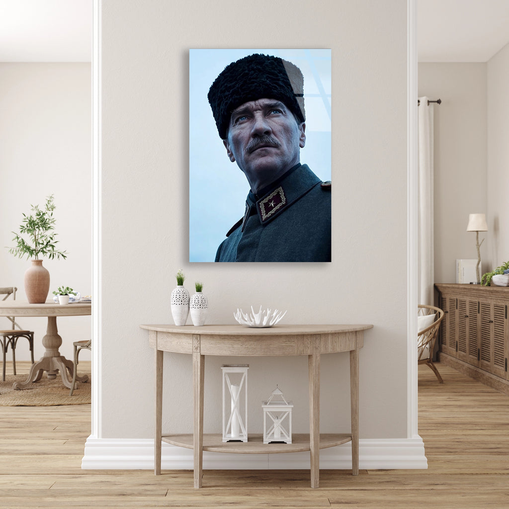 ATATÜRK BAŞKOMUTAN PORTRE - CAM TABLO - DEG0589
