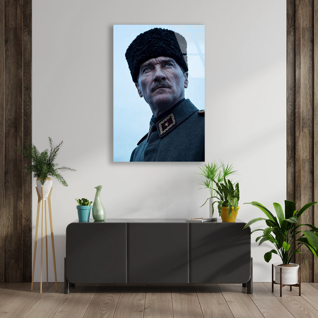 ATATÜRK BAŞKOMUTAN PORTRE - CAM TABLO - DEG0589