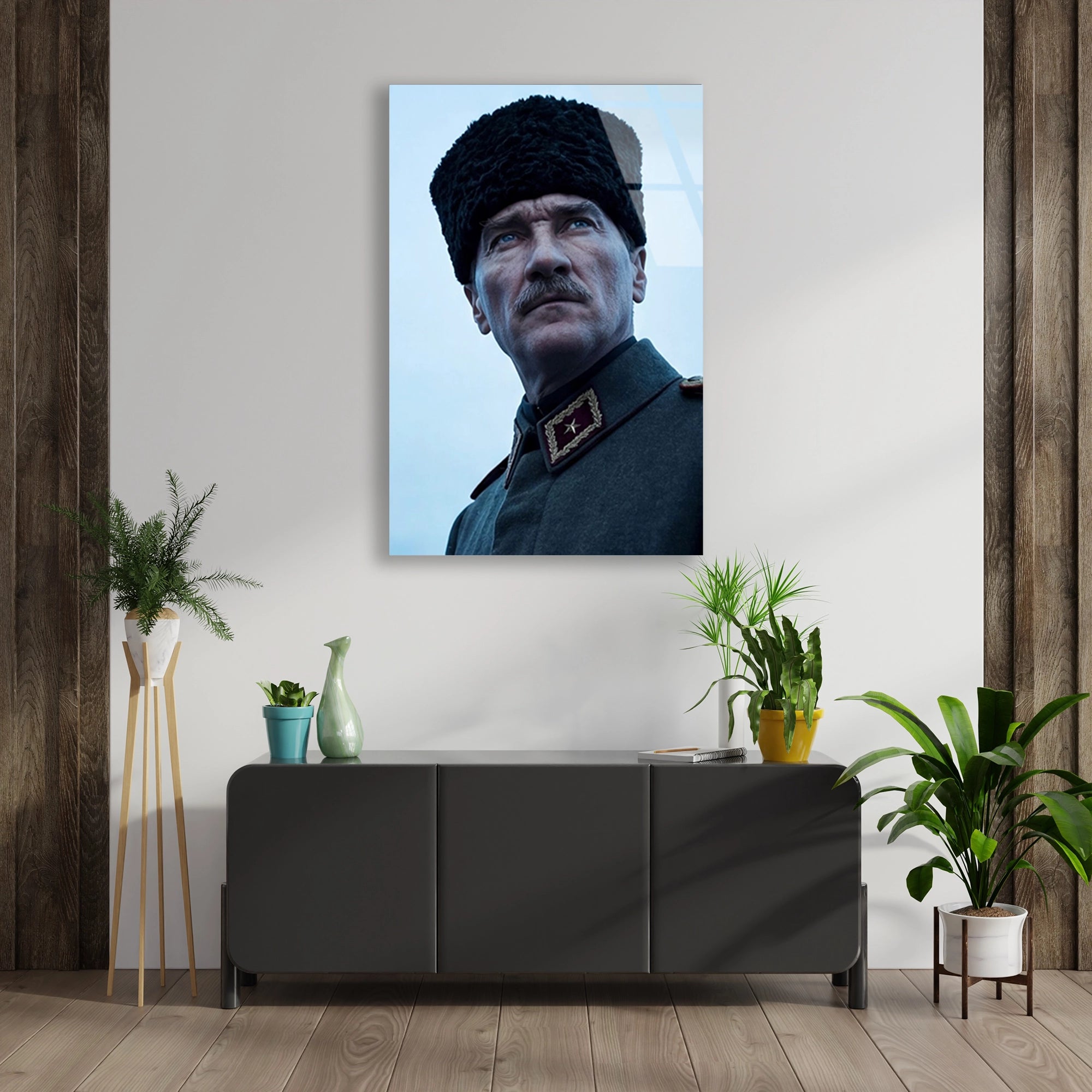 ATATÜRK BAŞKOMUTAN PORTRE - CAM TABLO - DEG0589