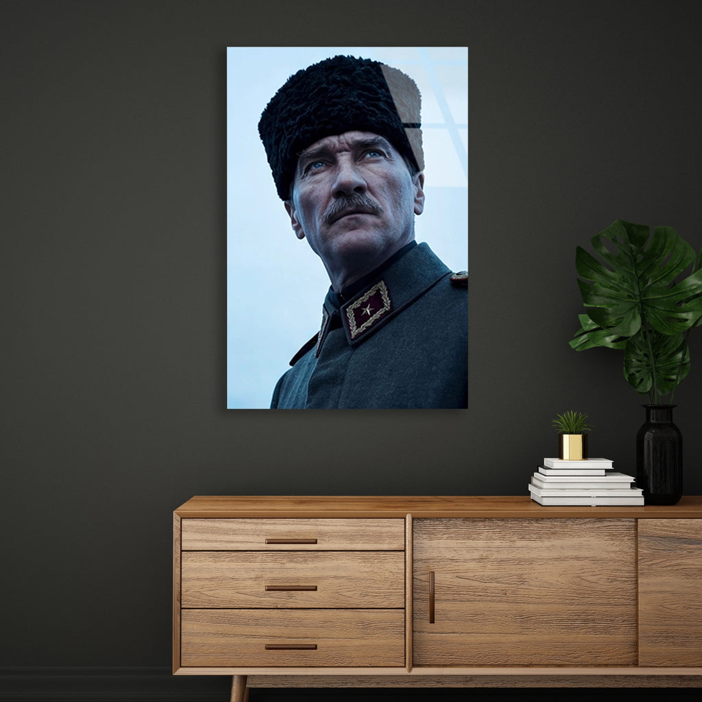 ATATÜRK BAŞKOMUTAN PORTRE - CAM TABLO - DEG0589