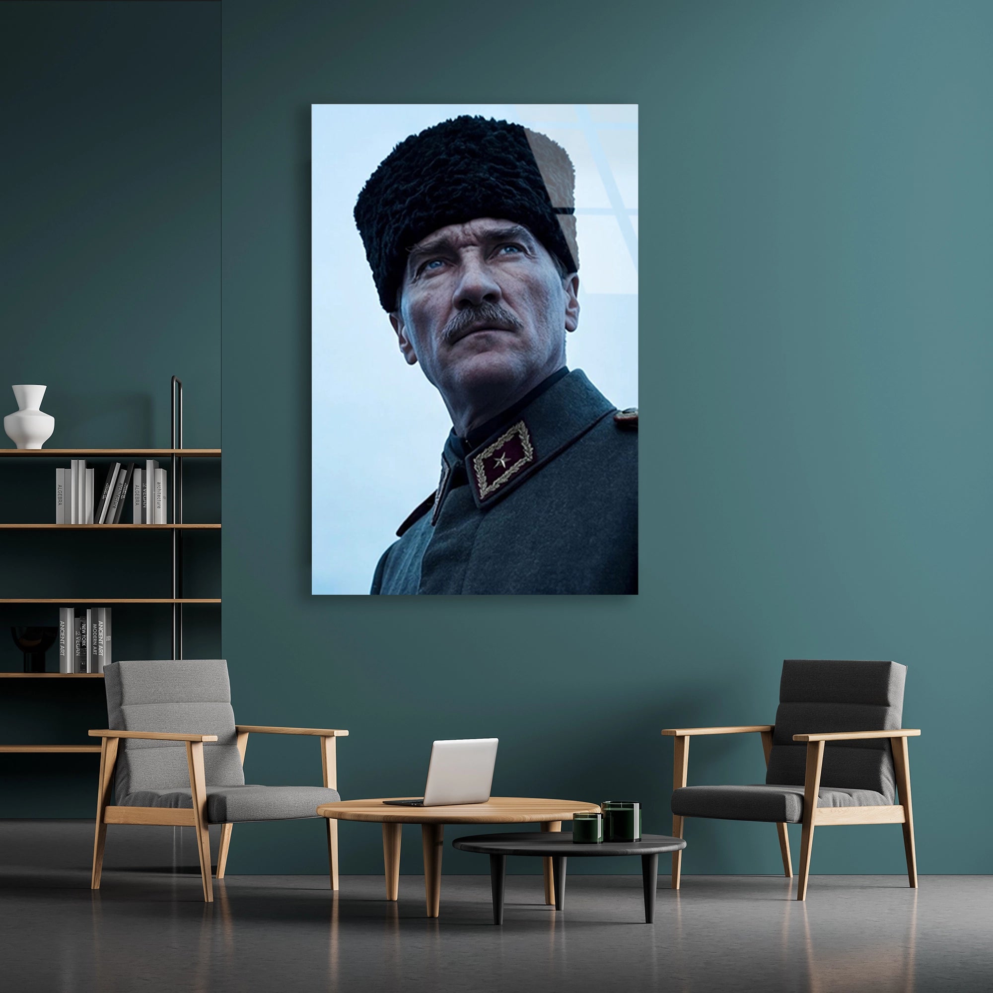 ATATÜRK BAŞKOMUTAN PORTRE - CAM TABLO - DEG0589