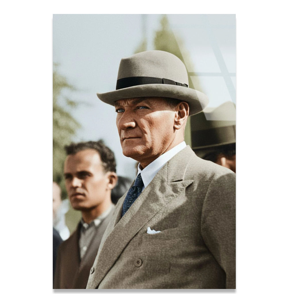 ATATÜRK FÖTR ŞAPKALI - CAM TABLO - DEG0592