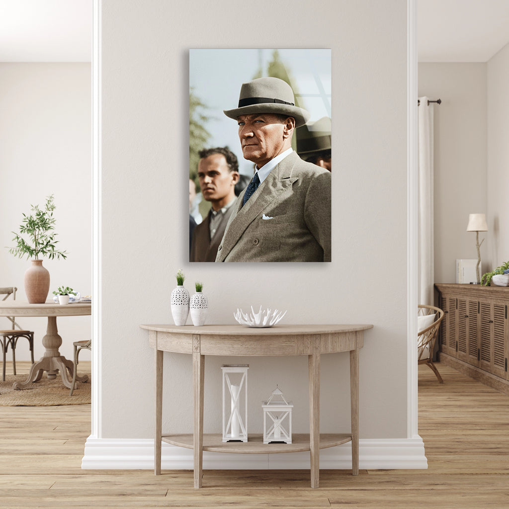 ATATÜRK FÖTR ŞAPKALI - CAM TABLO - DEG0592