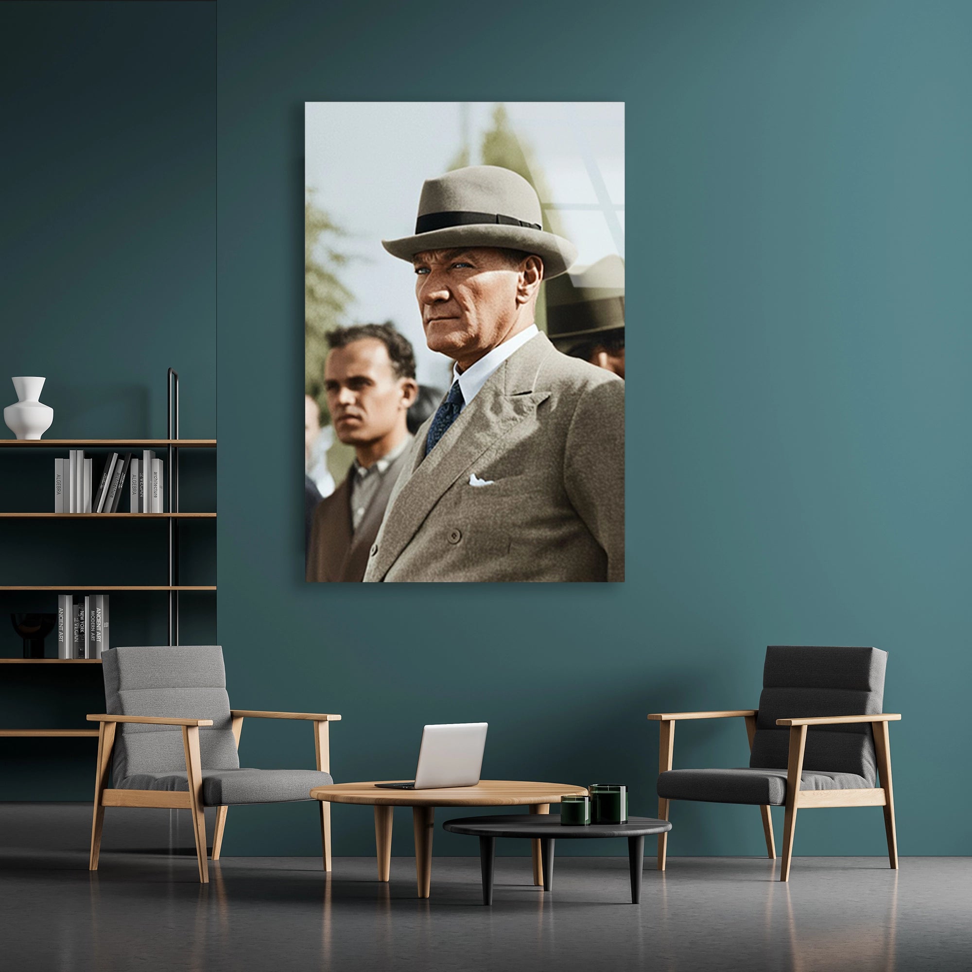 ATATÜRK FÖTR ŞAPKALI - CAM TABLO - DEG0592