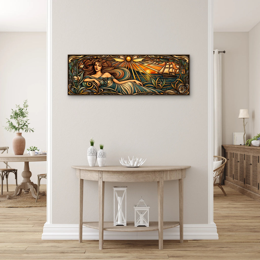 Art Nouveau Deniz Tanrıçası Metal Tablo DEC0218