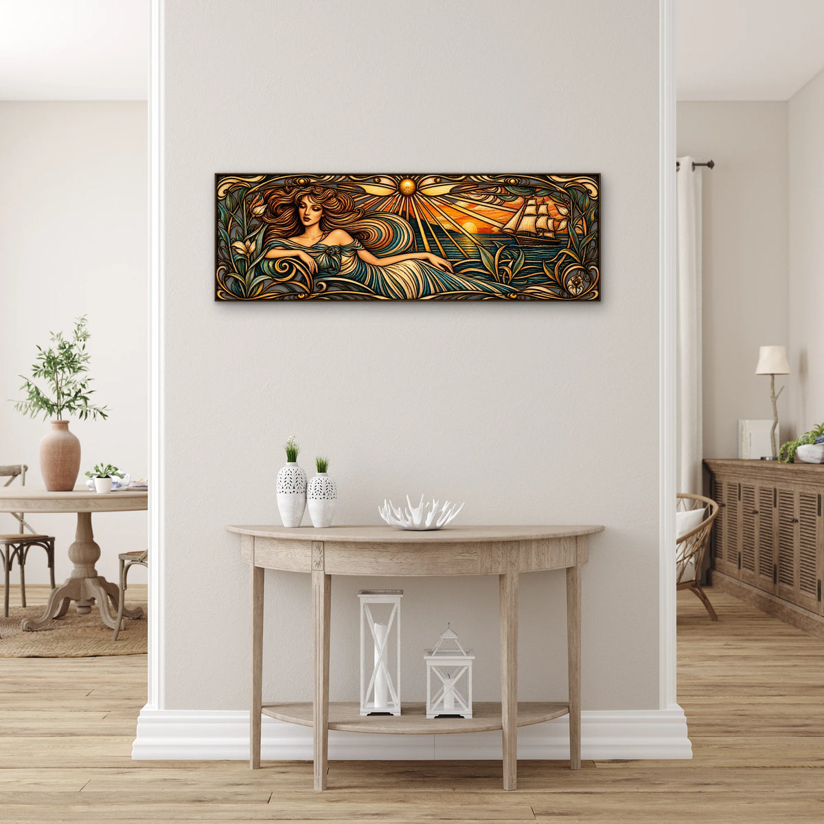 Art Nouveau Deniz Tanrıçası Metal Tablo DEC0218