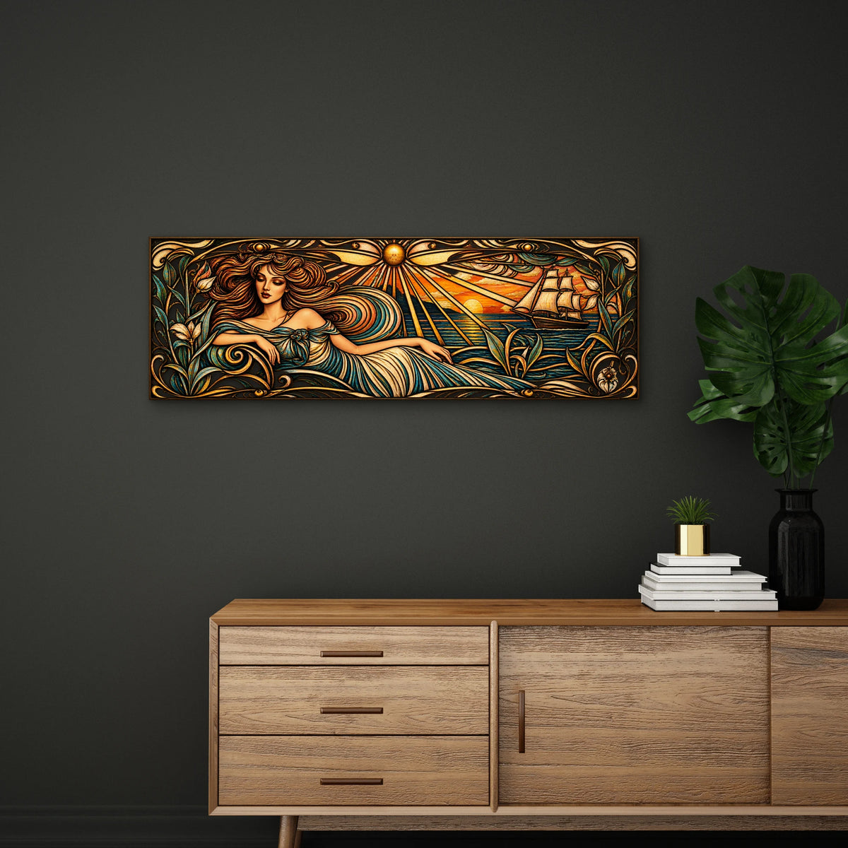 Art Nouveau Deniz Tanrıçası Metal Tablo DEC0218