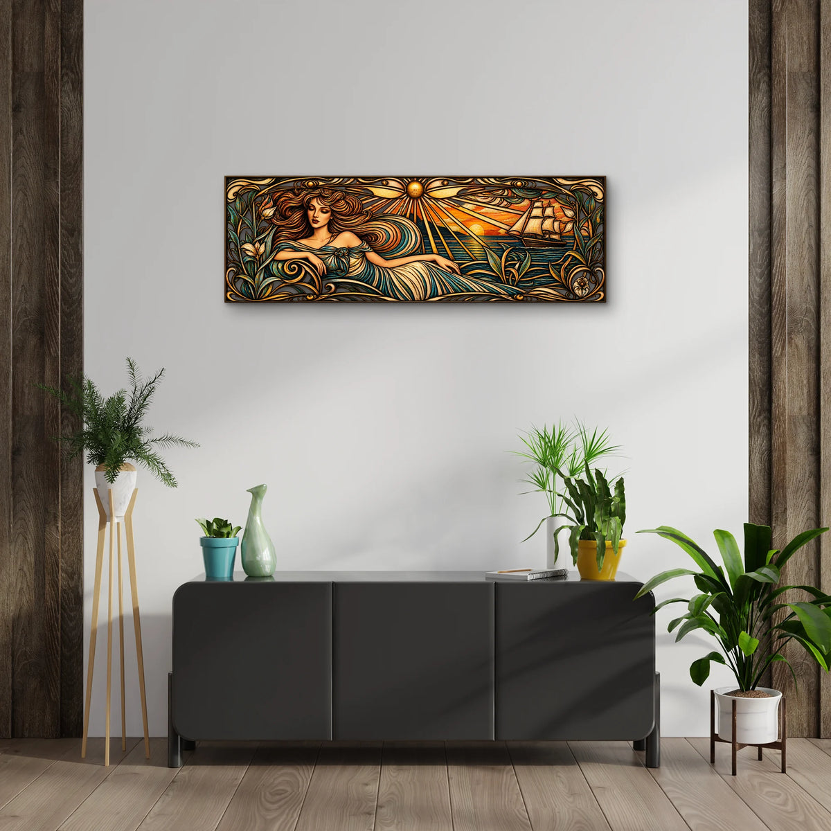 Art Nouveau Deniz Tanrıçası Metal Tablo DEC0218