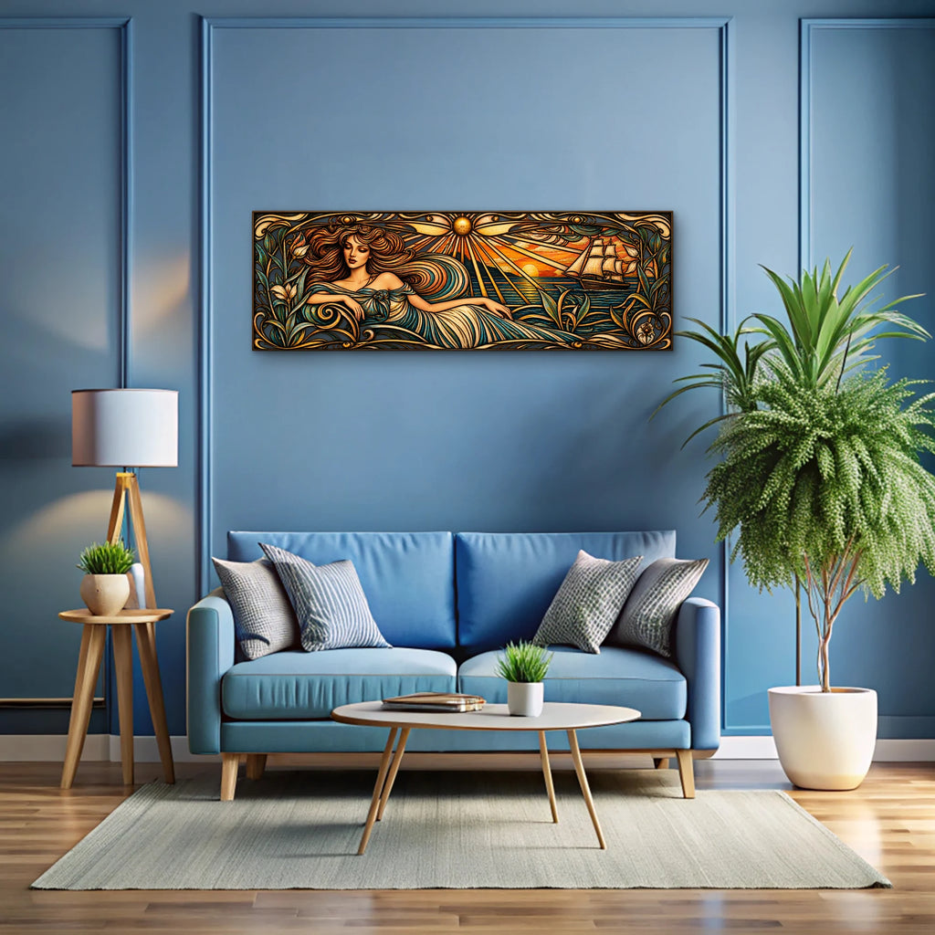 Art Nouveau Deniz Tanrıçası Metal Tablo DEC0218