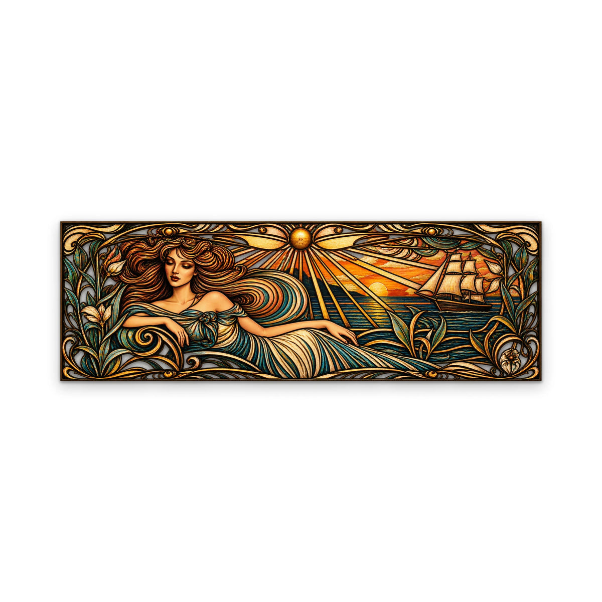 Art Nouveau Deniz Tanrıçası Metal Tablo DEC0218