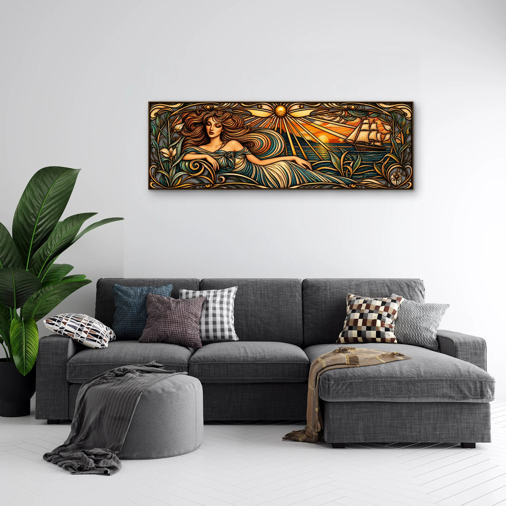 Art Nouveau Deniz Tanrıçası Metal Tablo DEC0218