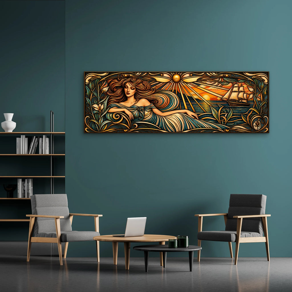 Art Nouveau Deniz Tanrıçası Metal Tablo DEC0218