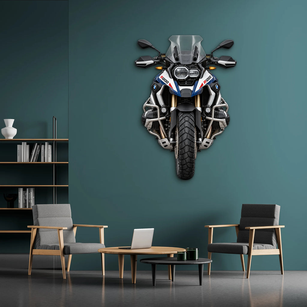 Macera Motosikleti Ön Görünüm Metal Tablo DEC0223