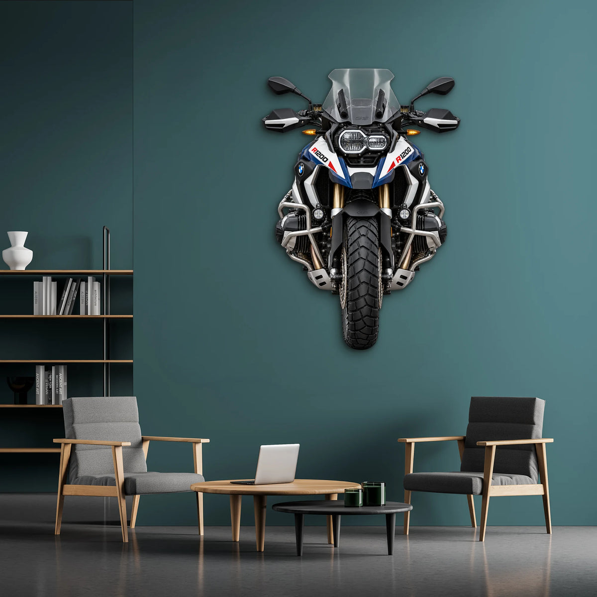 Macera Motosikleti Ön Görünüm Metal Tablo DEC0223