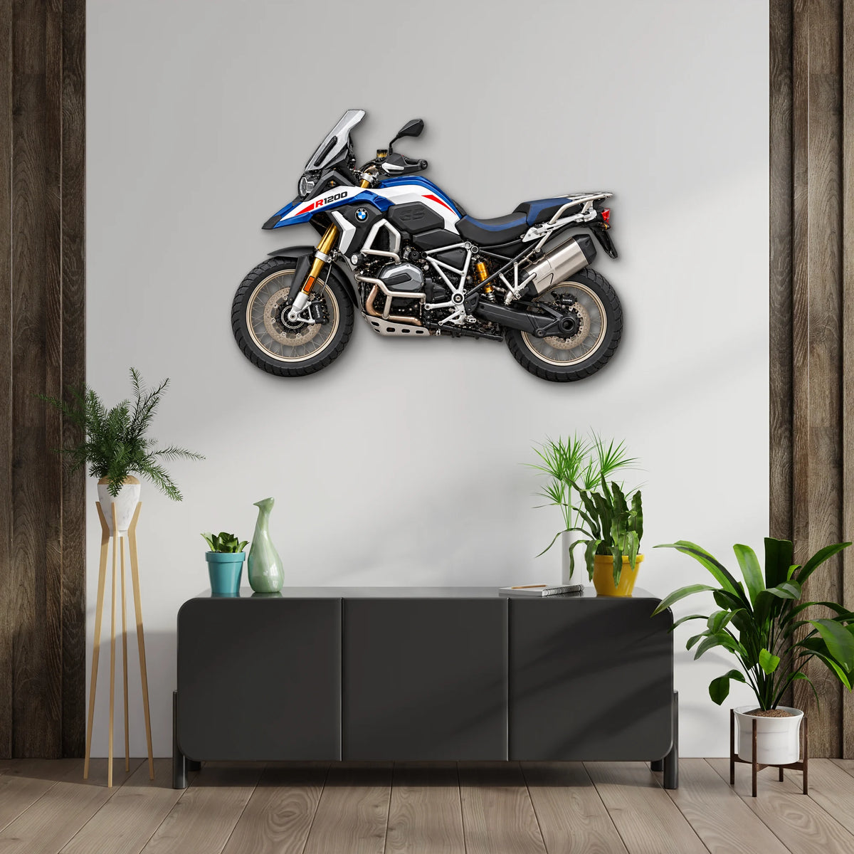 Macera Motosikleti Yan Görünüm Metal Tablo DEC0224