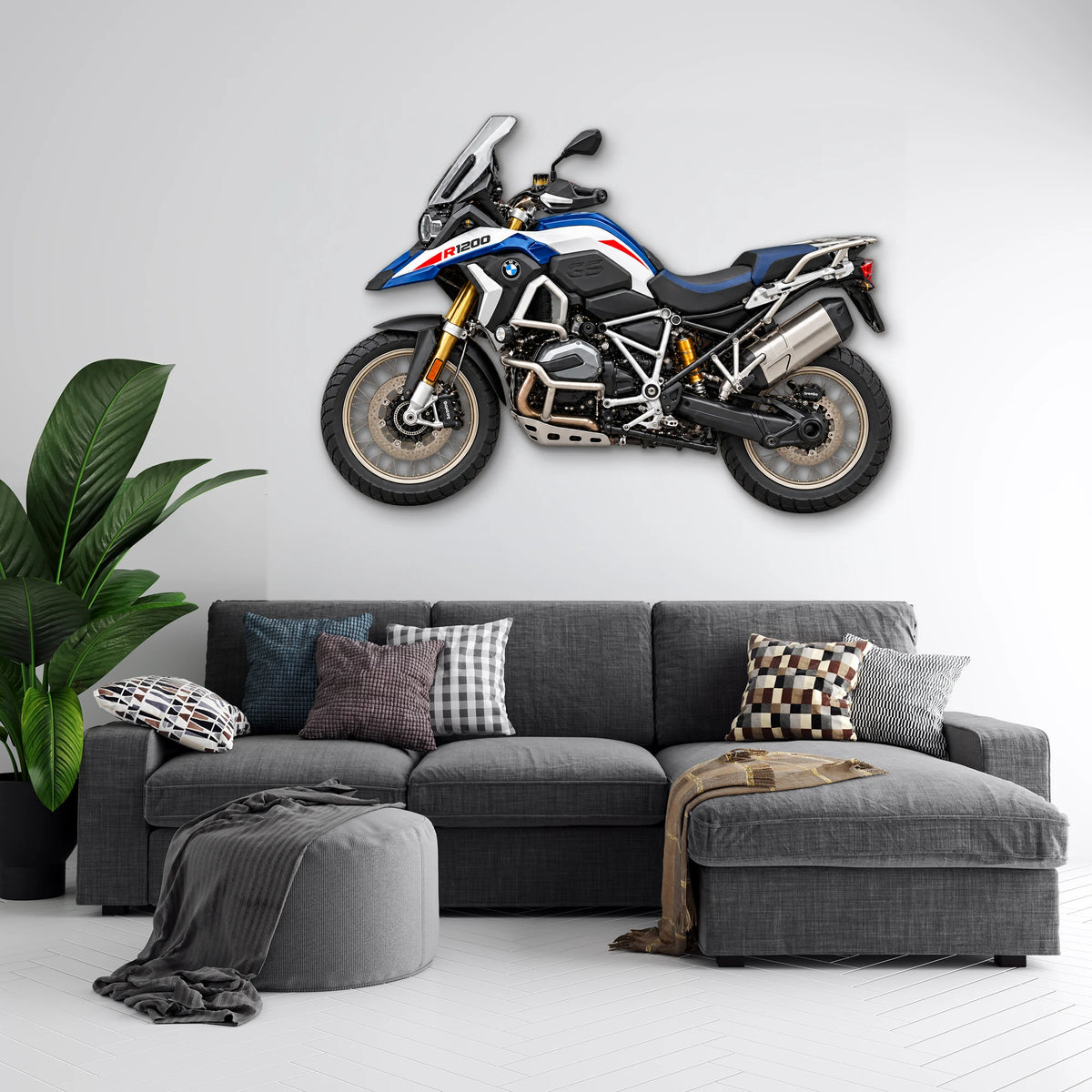 Macera Motosikleti Yan Görünüm Metal Tablo DEC0224