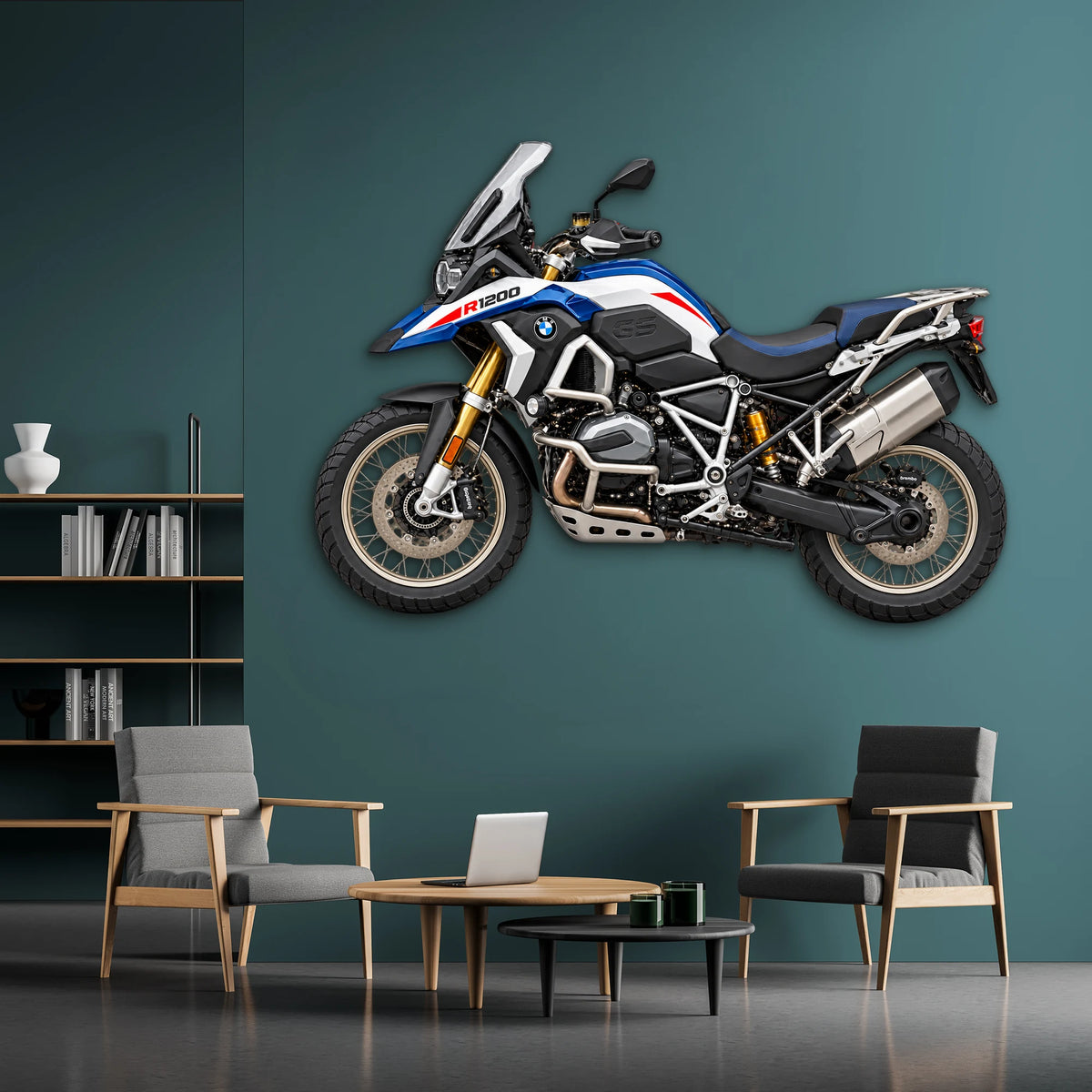 Macera Motosikleti Yan Görünüm Metal Tablo DEC0224