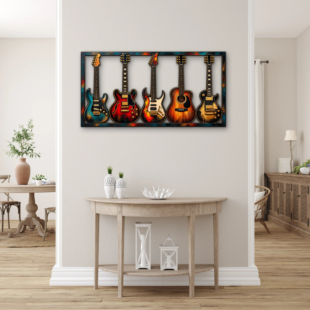 Beş Gitar Metal Tablo DEC0226